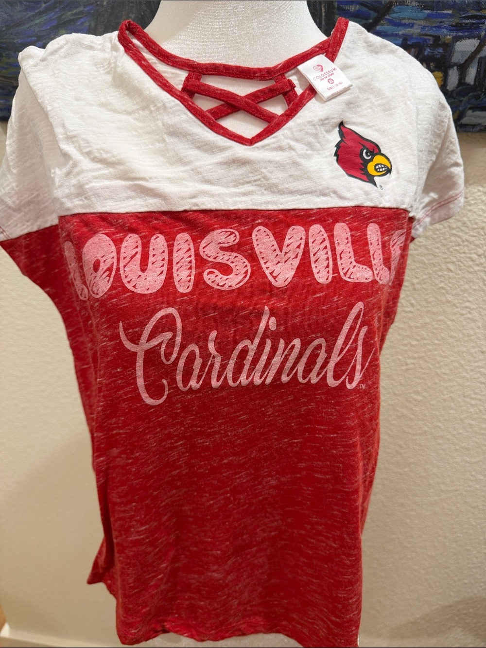 Colosseum Red and White Girls Ringer Tee